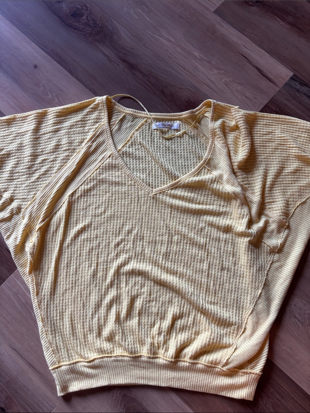 We the Free  Lightweight V-Neck Yellow Womens Sweater